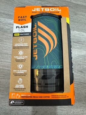 Jetboil Flash 1.0L Camping Stove - Green with Orange Logo